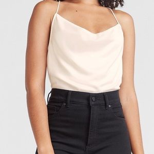 Cream satin neck cami